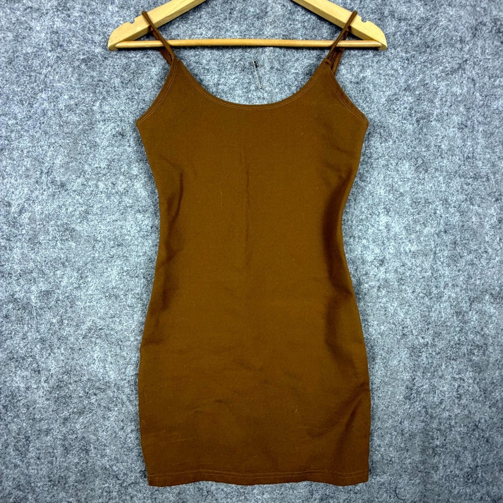 Hot Miami Styles HMS Mini Dress Womens Small Brown Spaghetti Strap Tight Fitted